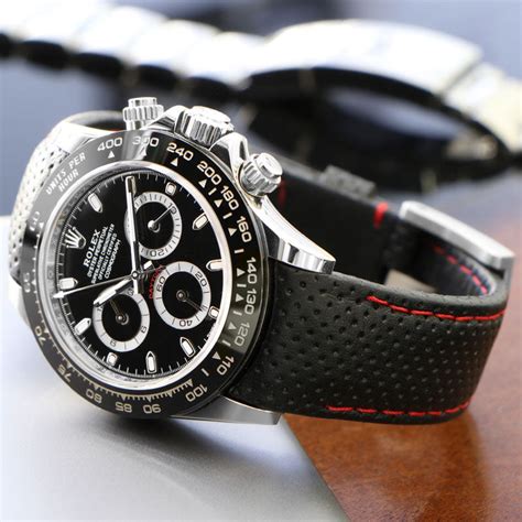 rolex daytona leather strap replacement|rolex daytona curved end straps.